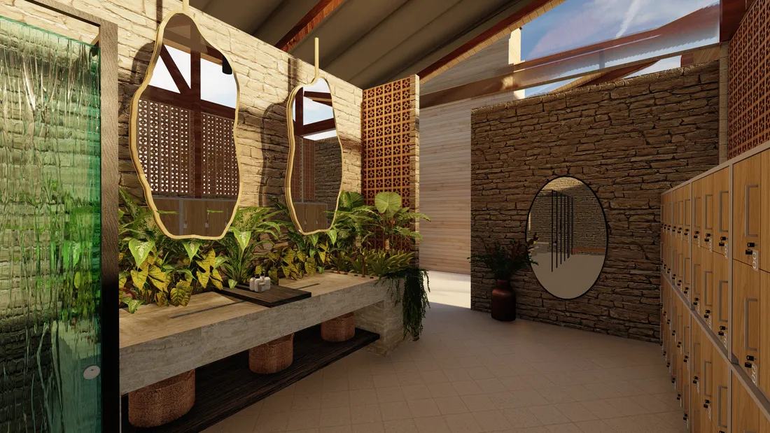 Vestier con jardín interior